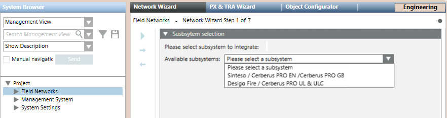 Select the Subsystem