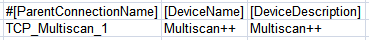 Multiscan++ Devices Section (When Not Used Fields Are Collapsed)
