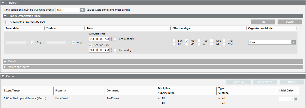 Reaction Defined for Executing Macro